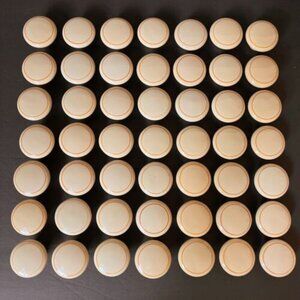 Lot of 49 Vtg 1960s 1.5" Japan Porcelain Knobs Beige w/ Harvest Yellow Ring Pull